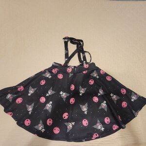 Kuromi skull suspender skirt with pockets size SMALL hot topic